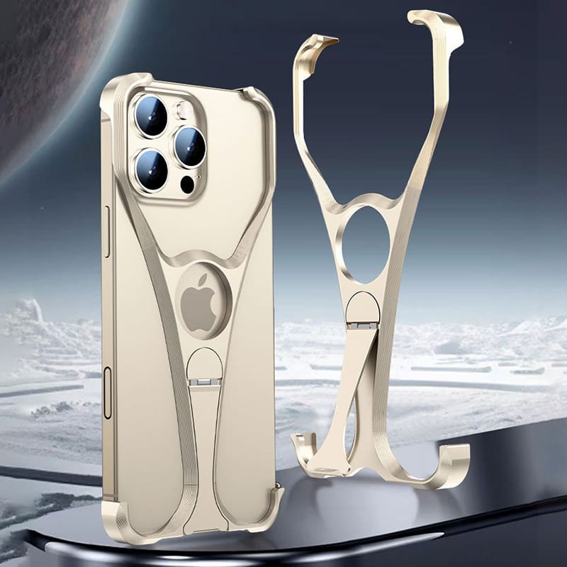 Metal Swivel Stand Edgeless Bare iPhone Case