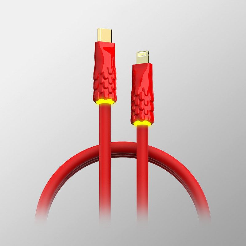 240W Neon Silicone Extended Charging Cable