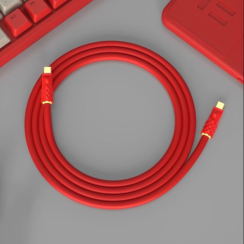 240W Neon Silicone Extended Charging Cable