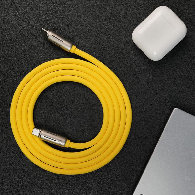 240W Silicone Charging Cable with Neon Lights: Multi-Compatible, Data Transfer