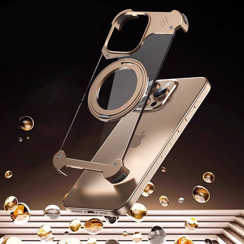 360° Rotating Bracket Transparent Magnetic Metal Aromatherapy Phone Case for iPhone