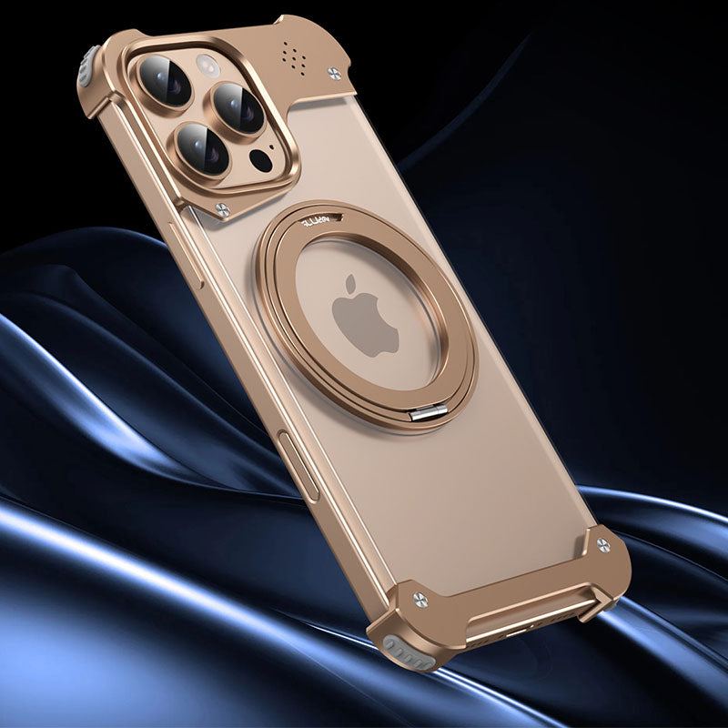 360° Rotating Bracket Transparent Magnetic Metal Aromatherapy Phone Case for iPhone