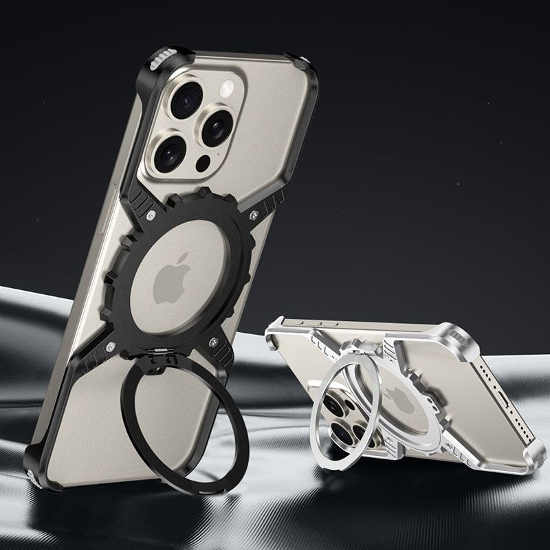 Aluminum Magnetic 360° Rotating Stand Phone Case