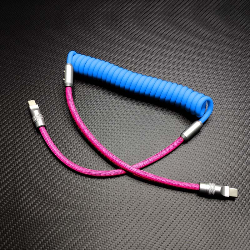 "Colorblock Chubby" Spring Braided Silicone Charge Cable