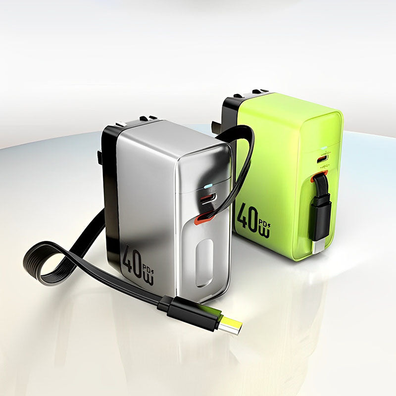 "Chubby" 40W Fast Charger With Retractable Cable