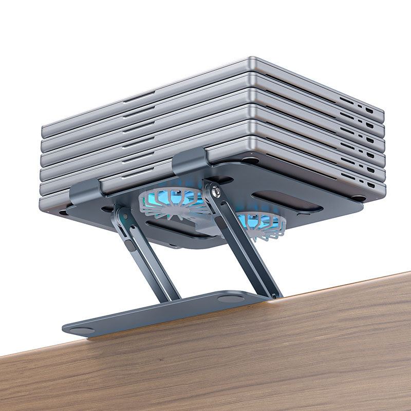 "Chubby" Metal Foldable Fan Cooling Heightening Computer Stand