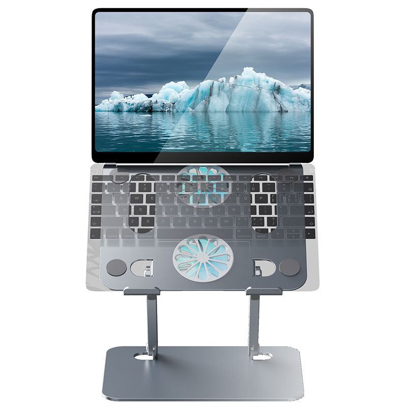 "Chubby" Metal Foldable Fan Cooling Heightening Computer Stand