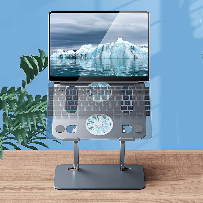 "Chubby" Metal Foldable Fan Cooling Heightening Computer Stand