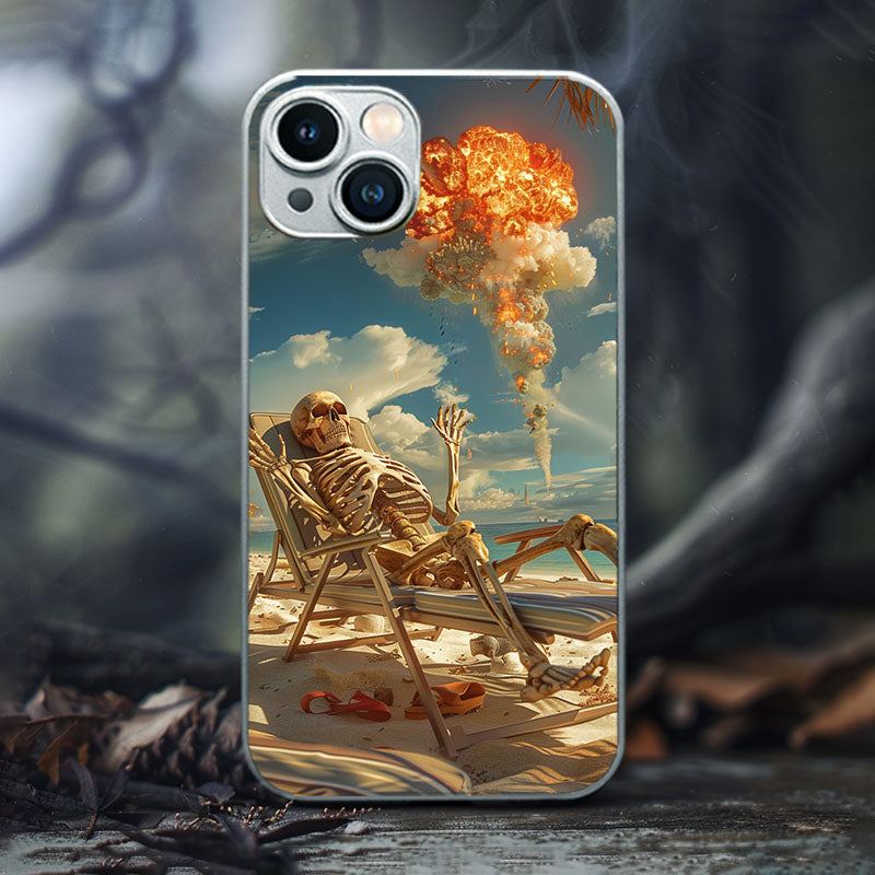 "CoastalBoneBlastHorror" Special Designed Glass Material iPhone Case