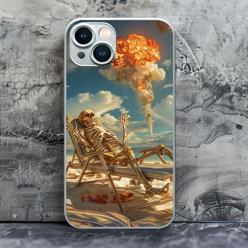 "CoastalBoneBlastHorror" Special Designed Glass Material iPhone Case