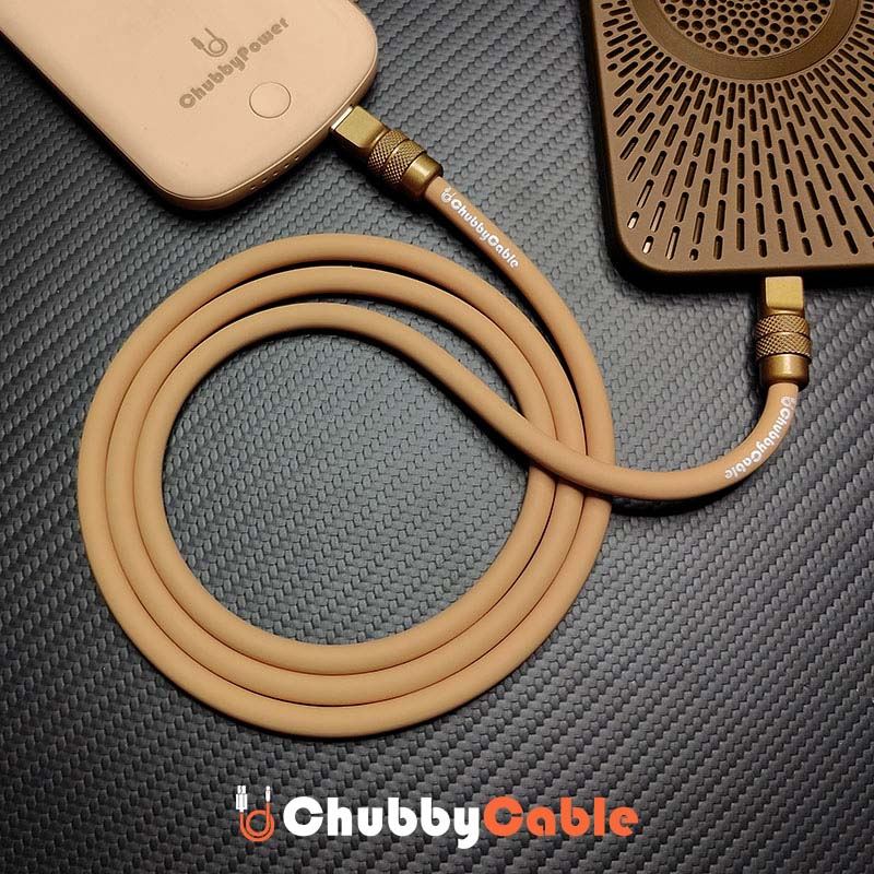 "Desert Titanium" Luxury Gold Charging Cable for iPhone 16 ProMax