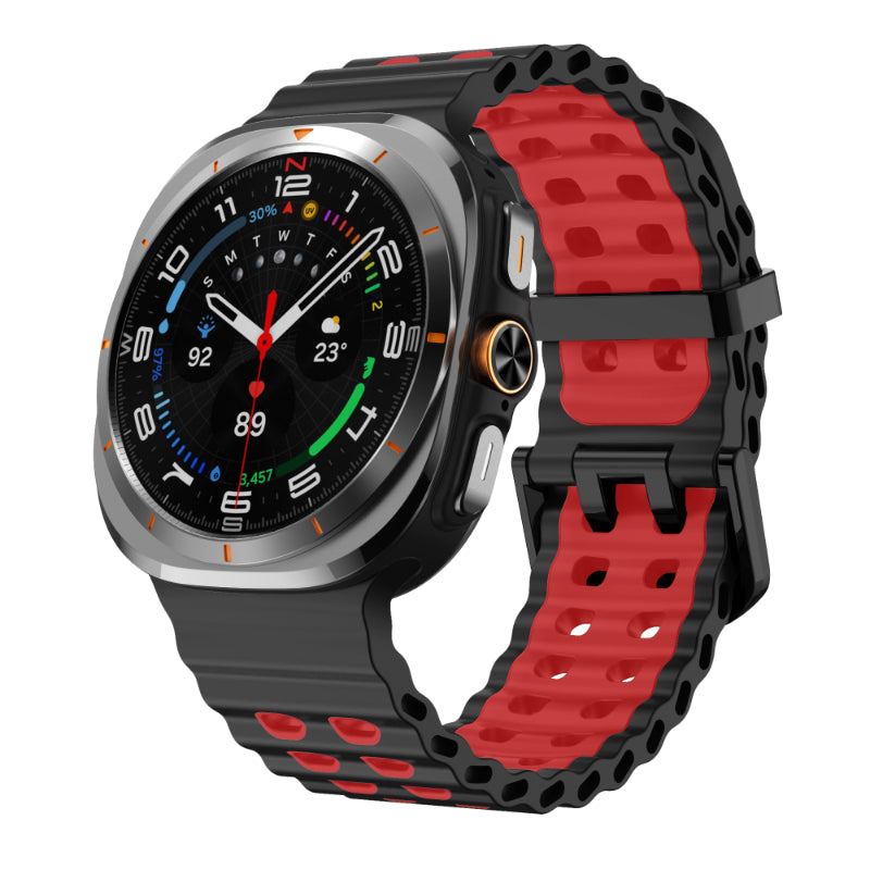 "Dual-Tone"Marine Silicone Double Buckle Sports Band for Samsung Galaxy Watch7 Ultra