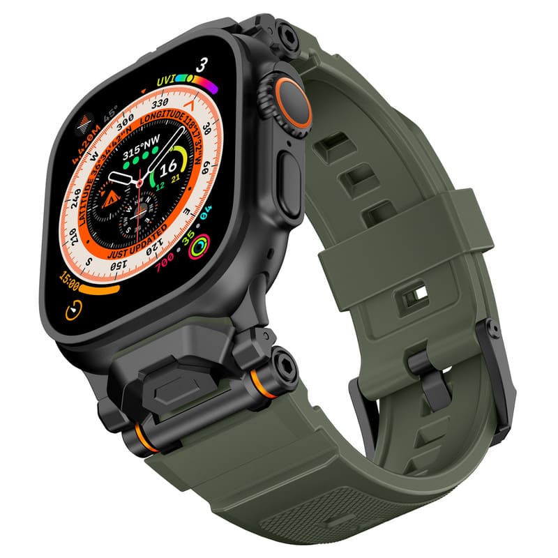 Explore Metal Connector Silicone Strap for Apple Watch