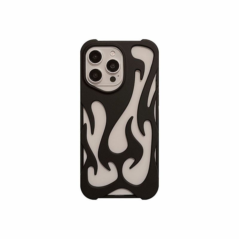 Flame Hollow Heat Dissipation Electroplating Anti-Fall Soft Case For iPhone