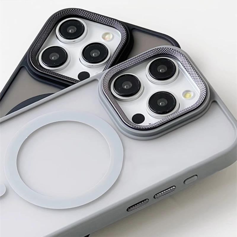 Frosted Magsafe Magnetic iPhone Case With Metal Lens Protection Frame