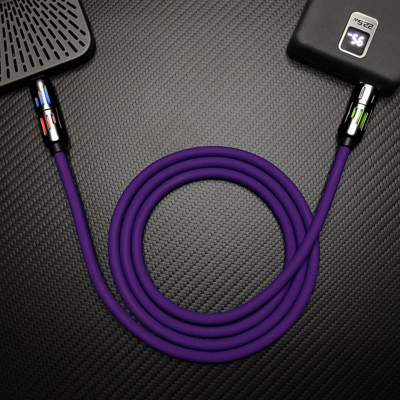 "GlowCharge Pro" 240W 4-in-1 Car Cable with Dynamic Lights