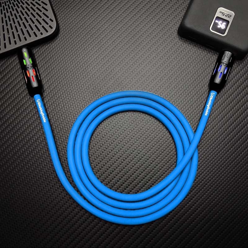 "GlowCharge Pro" 240W 4-in-1 Car Cable with Dynamic Lights