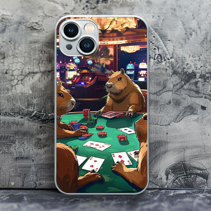 "HamsterMahjongClub" Special Designed Glass Material iPhone Case
