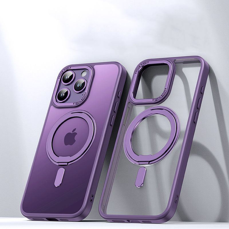 Highly Transparent Fully Covered Rotating Magnetic Bracket Case Suitable For iphone