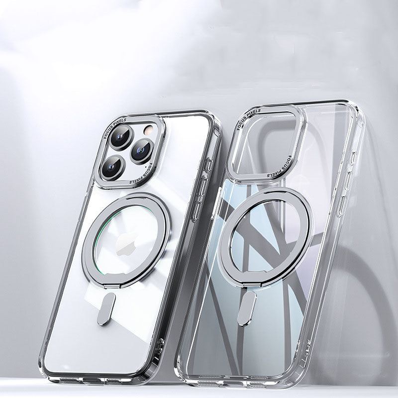 Highly Transparent Fully Covered Rotating Magnetic Bracket Case Suitable For iphone