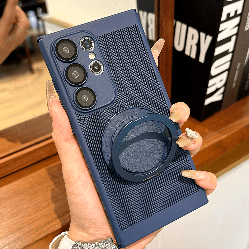 Honeycomb Cooling All-Inclusive Phone Case With 360° Rotating Bracket For Samsung