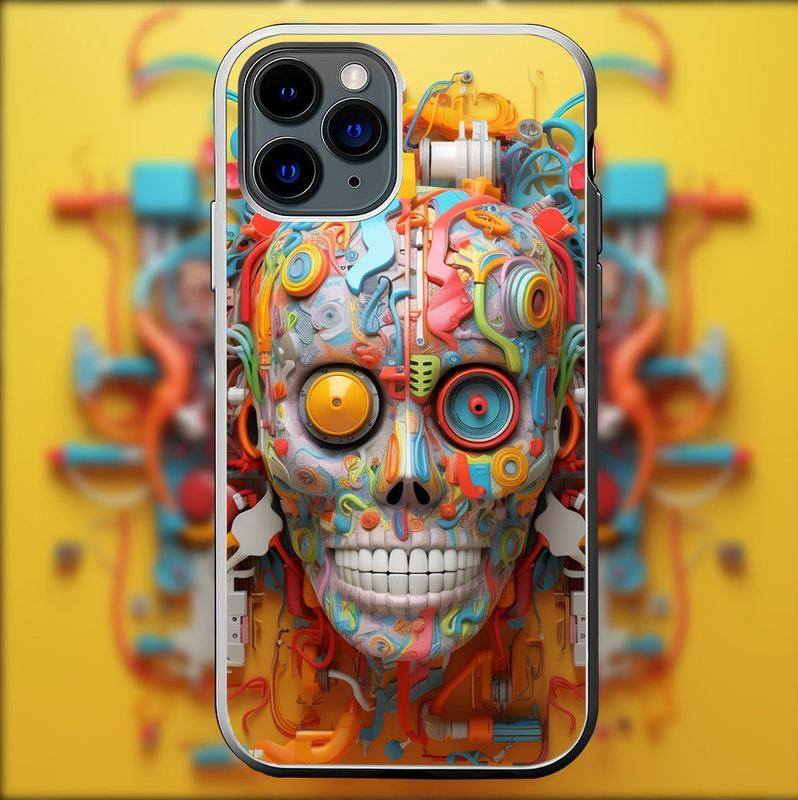 "IndustroSkull" Special Designed Glass Material iPhone Case