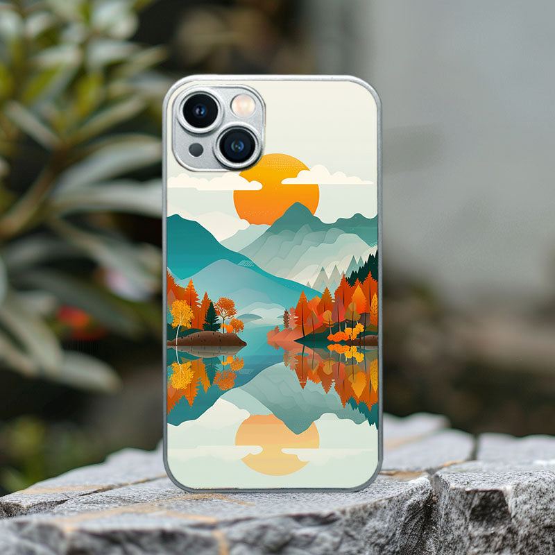 "LakeReflectionArt" Special Designed Glass Material iPhone Case