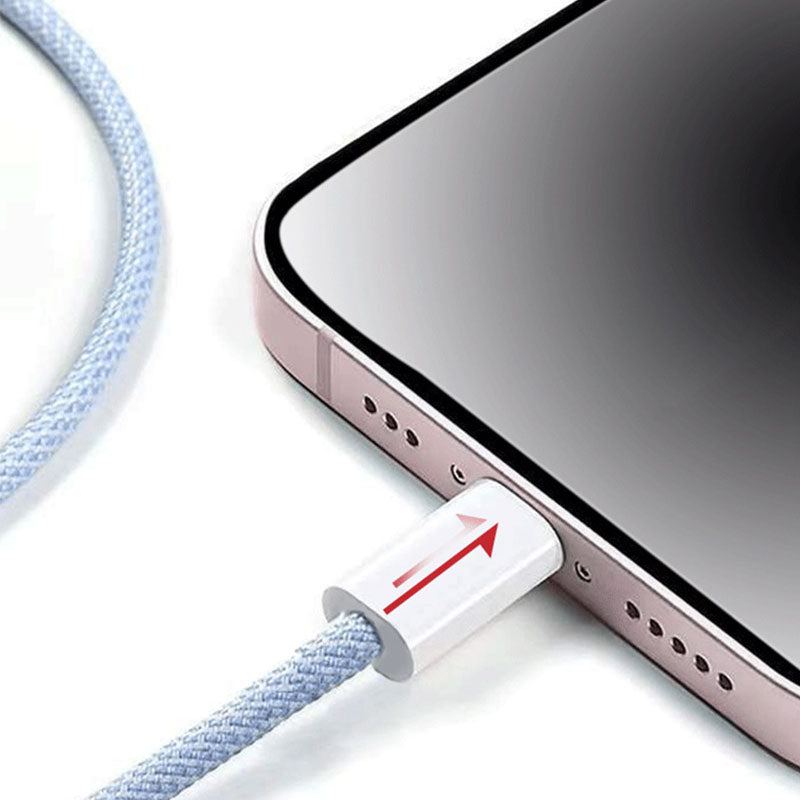 Macaron Braided Fast Charging Cable For iPhone 15