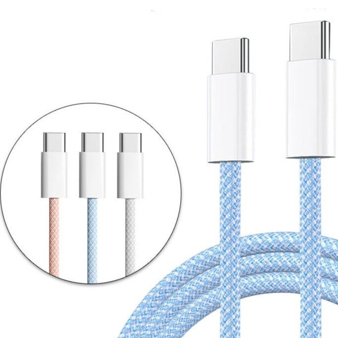 Macaron Braided Fast Charging Cable For iPhone 15