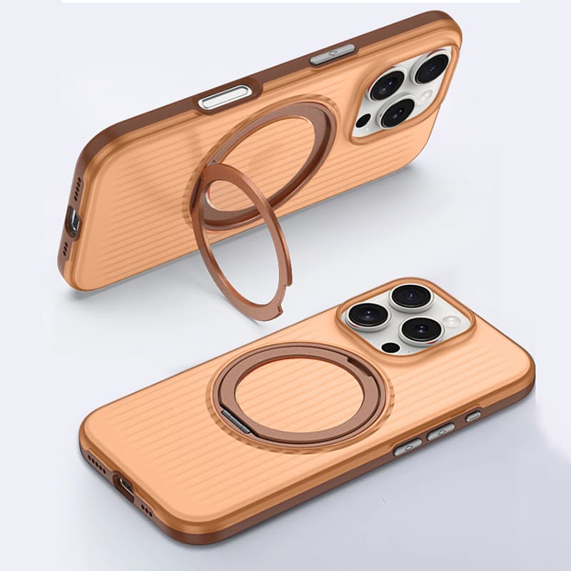 Magnetic Corrugated Texture Stand Case for iPhone 16