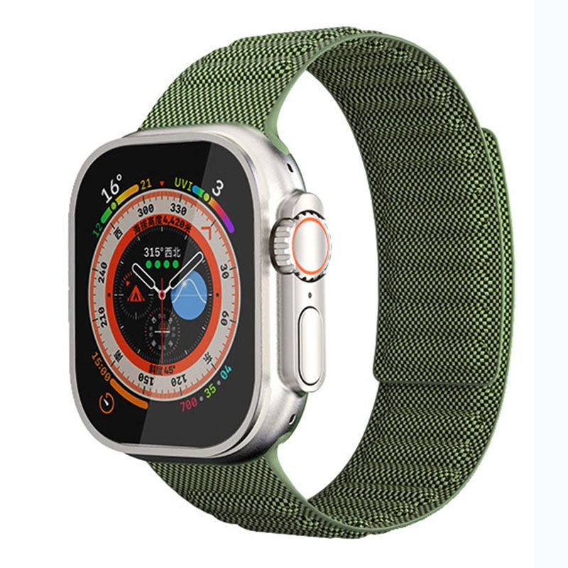 "Magnetic Woven Band" Stylish Denim Nylon Strap For Apple Watch