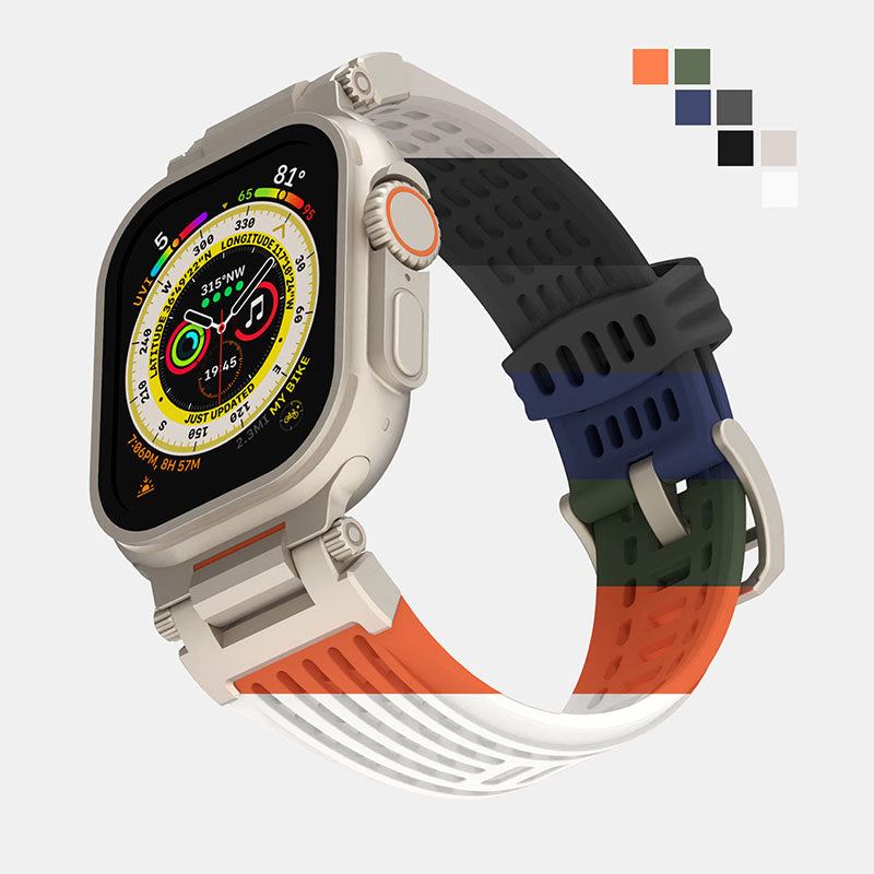 Mecha Texture Hole Silicone Band for Apple Watch