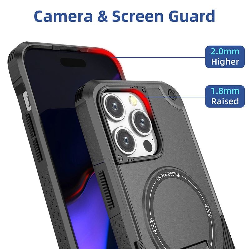 Military-Grade Drop-Proof Magnetic Phone Case With Hidden Stand