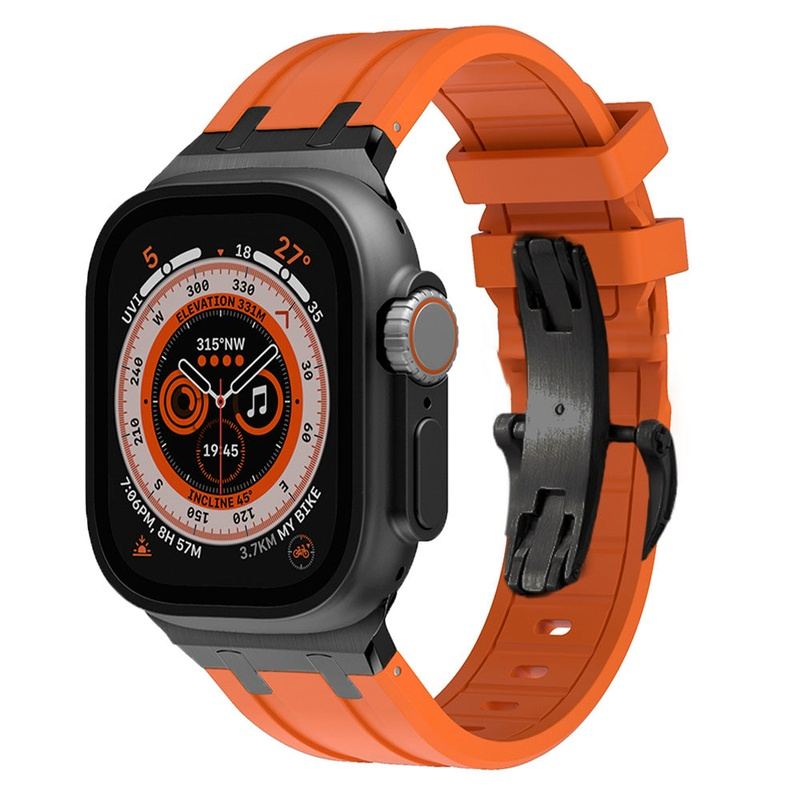 NEW AP Thick Silicone Band With Butterfly Buckle For Apple Watch