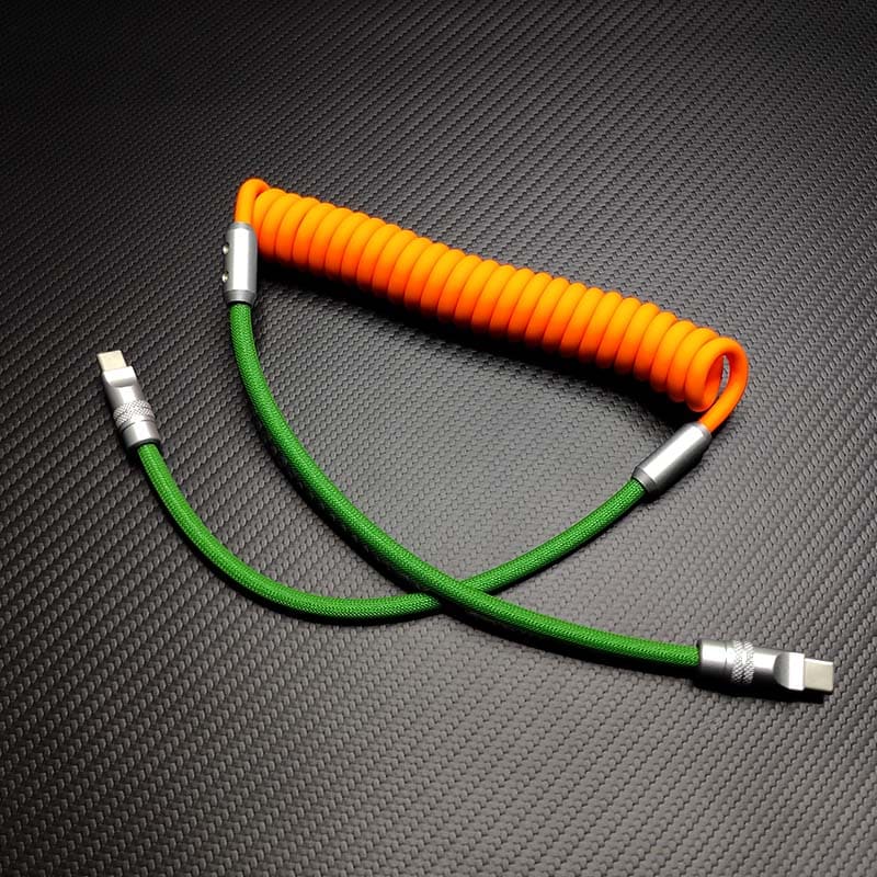 "Colorblock Chubby" Spring Braided Silicone Charge Cable