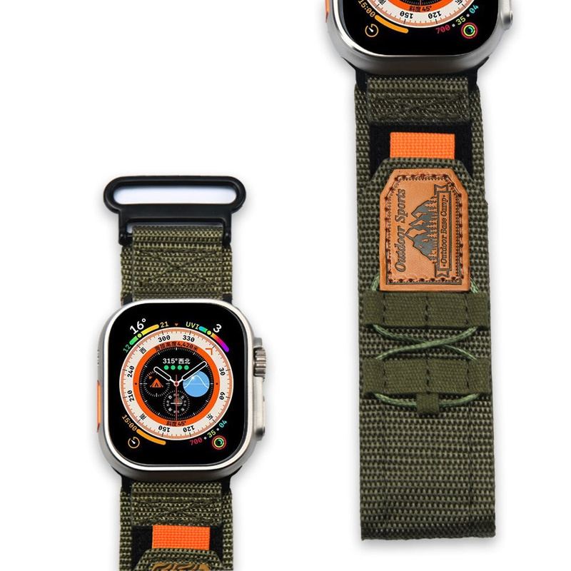 "Outdoor Weave Strap" Climbing Nylon Velcro Sports Watch Band For Apple Watch