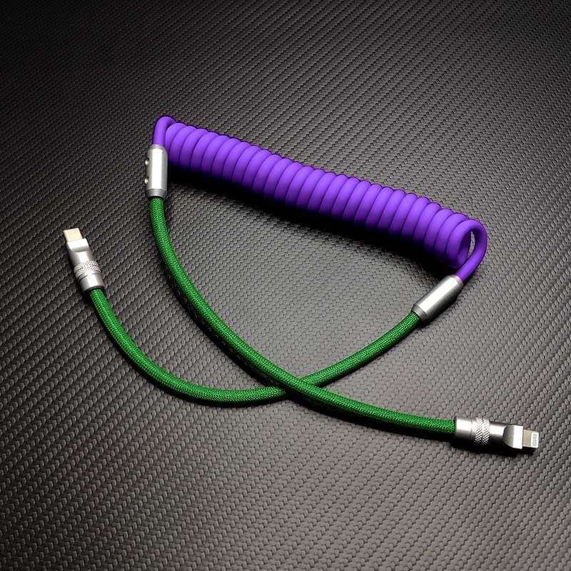 "Colorblock Chubby" Spring Braided Silicone Charge Cable