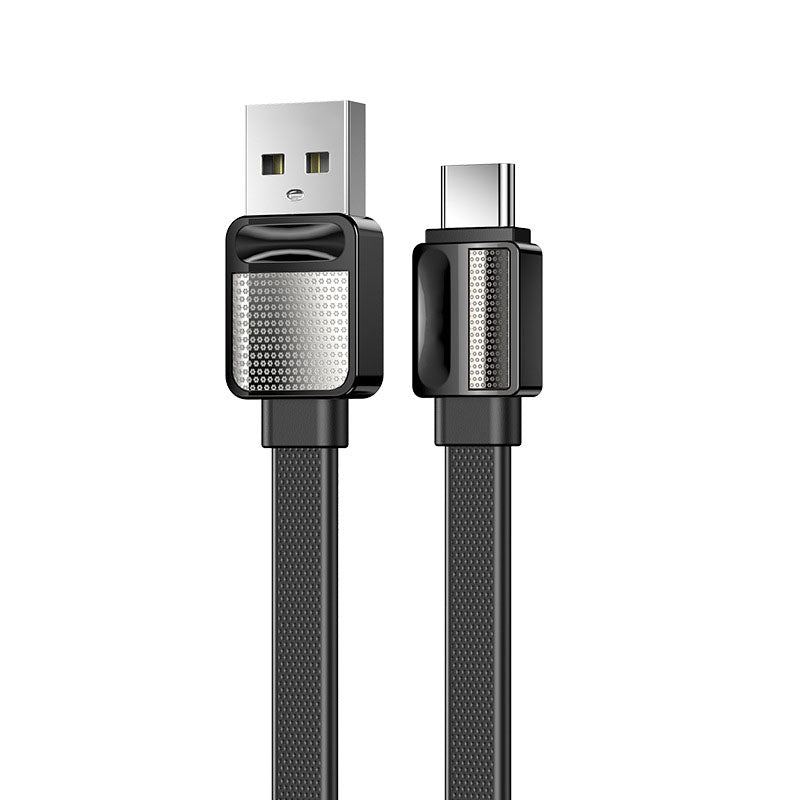 Premium Flat Metal-Tipped Cable with Bold Dot Pattern