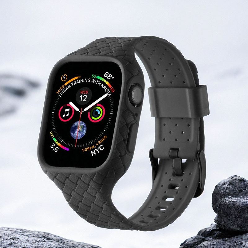 "Solid Sports Band" Woven One-Piece Breathable Band For Apple Watch