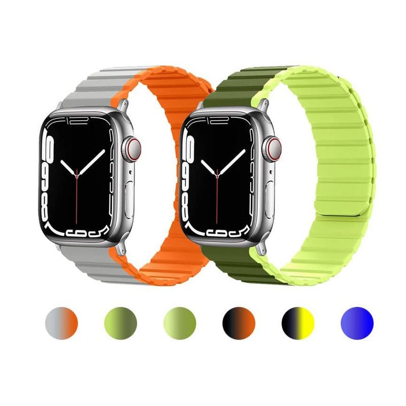 "Sport Two-Tone" Magnetic Silicone Apple Watch Strap