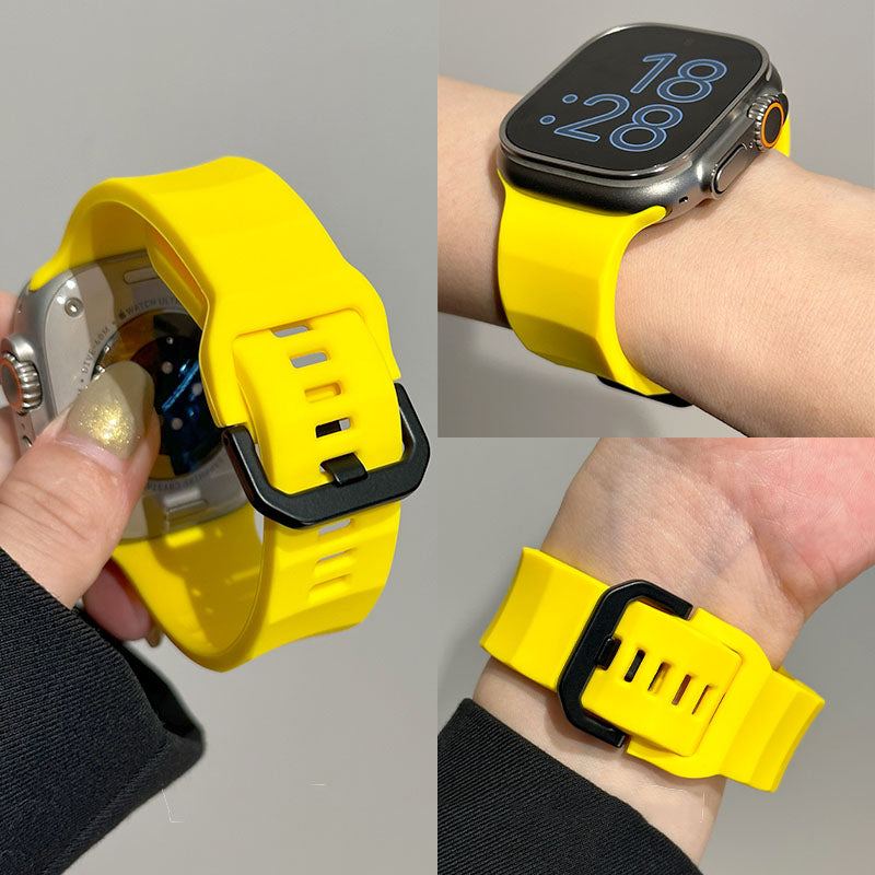 "Sports Wave" Solid Color Silicone Band For Apple Watch