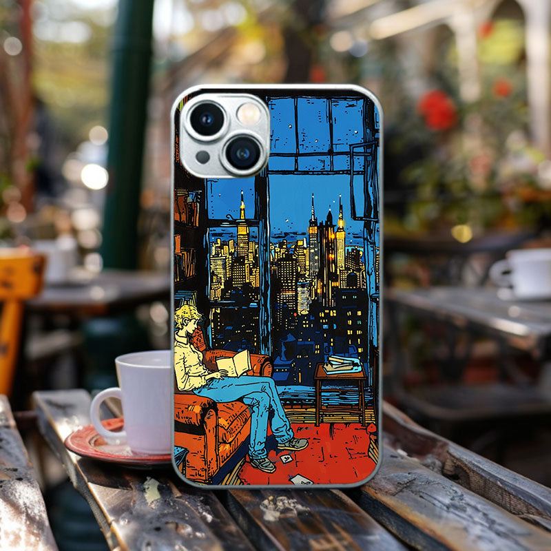 "UrbanSkylineSketch" Special Designed Glass Material iPhone Case