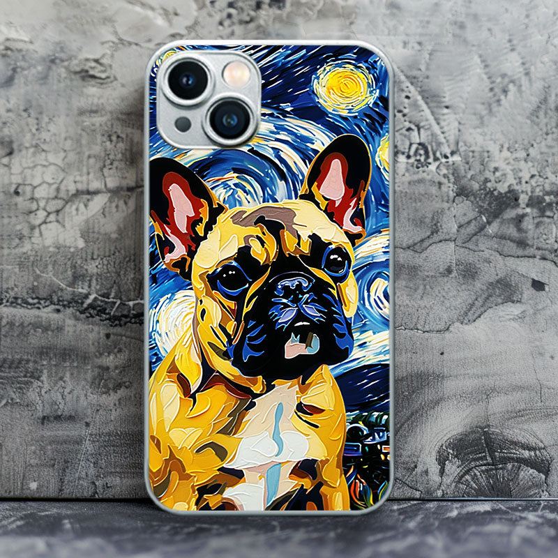 "StarryBulldog" Special Designed Glass Material iPhone Case