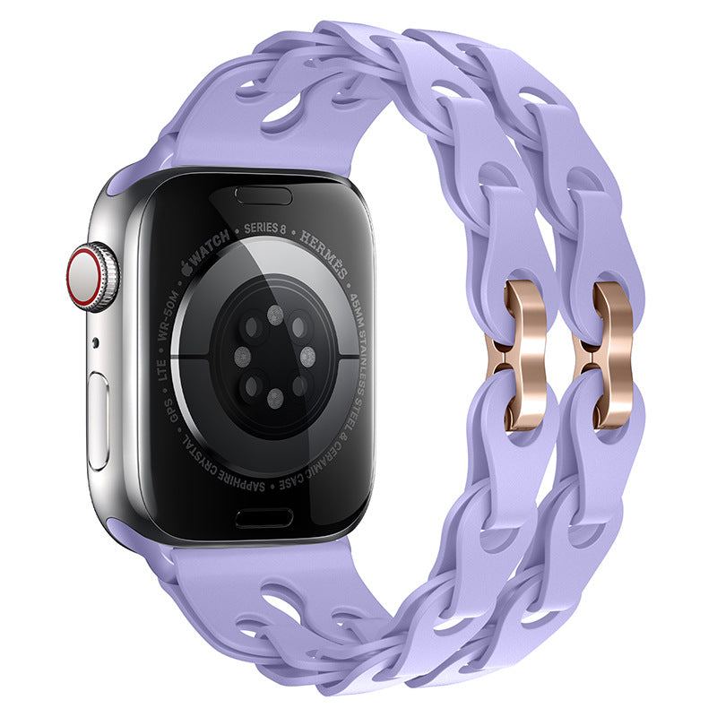 "Streamlined Elegance" Hollow Loop Buckle Silicone Band For Apple Watch