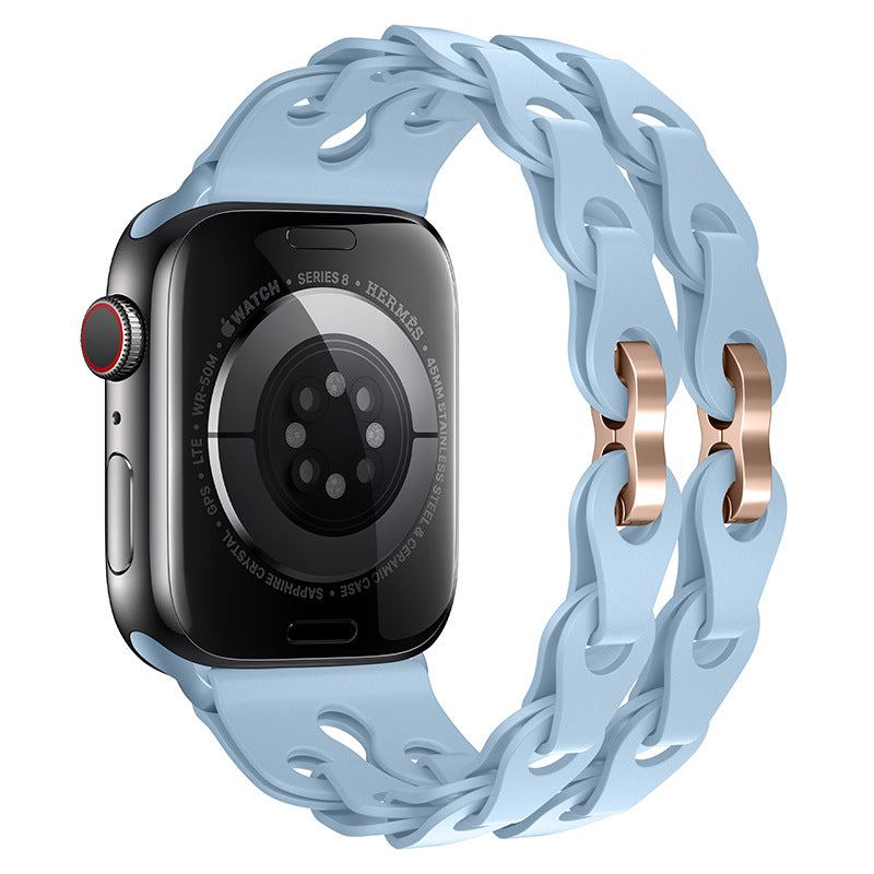 "Streamlined Elegance" Hollow Loop Buckle Silicone Band For Apple Watch