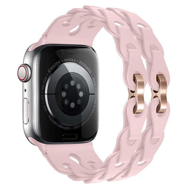 "Streamlined Elegance" Hollow Loop Buckle Silicone Band For Apple Watch