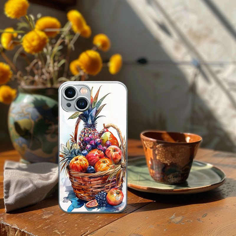 "SummerFruitBasket" Special Designed Glass Material iPhone Case