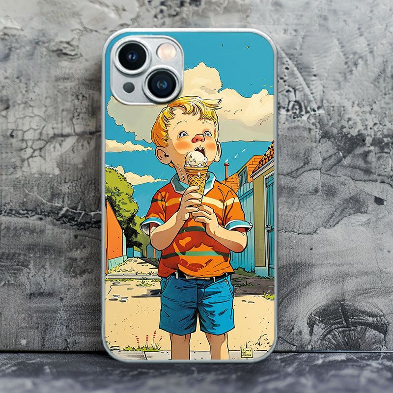 "SunnySkySnacker" Special Designed Glass Material iPhone Case