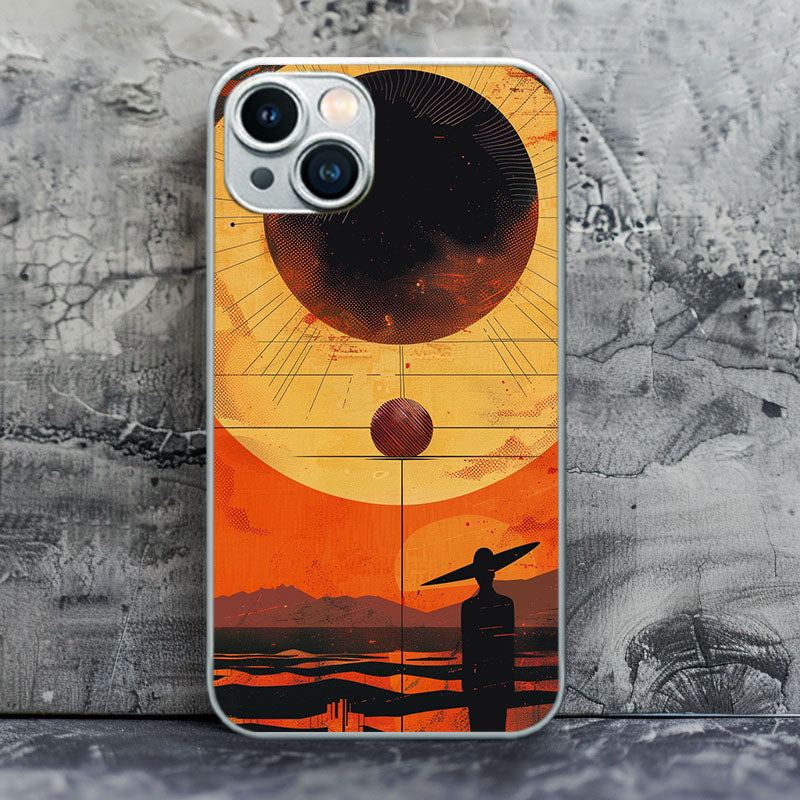 "Sunset Swordsman" Special Designed Glass Material iPhone Case