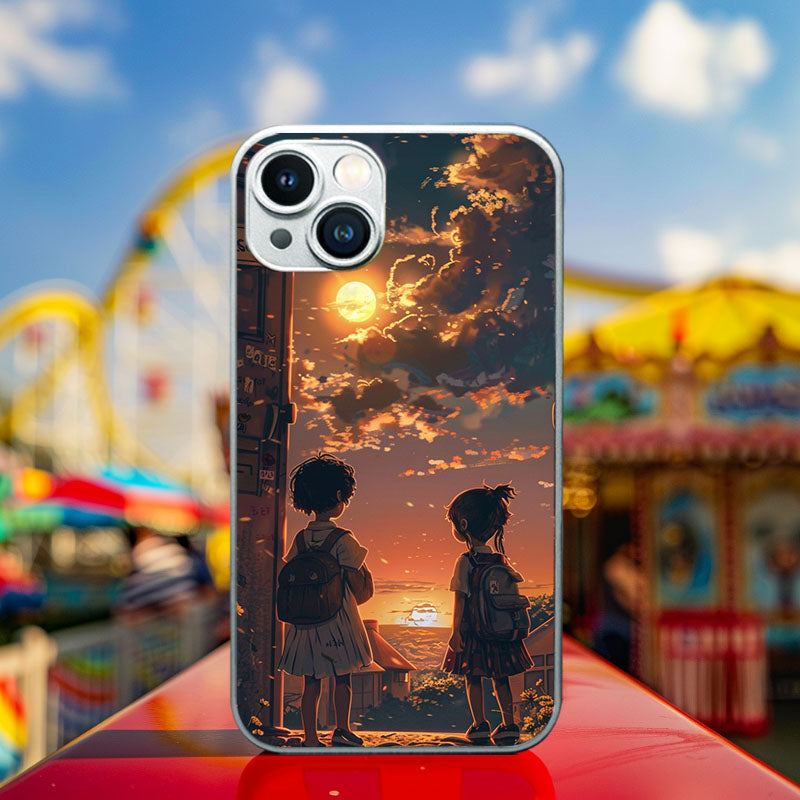 "SunsetSilhouettes" Special Designed Glass Material iPhone Case